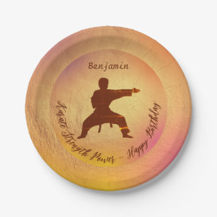 Karate Modern Martial Arts Happy Birthday Paper Plate