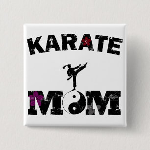 Karate MOM 15 Cm Square Badge