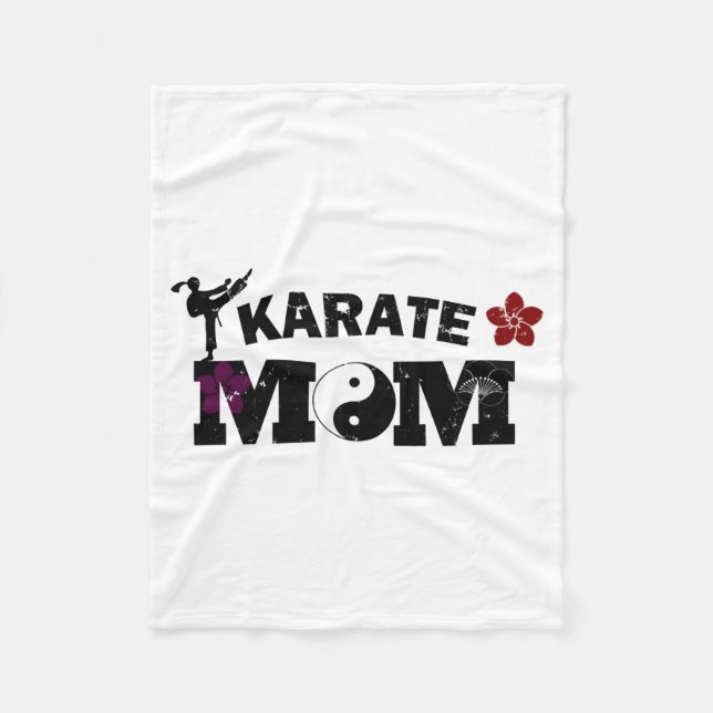 Karate Mom T Shirt  Fleece Blanket (Front)