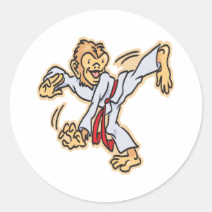 Karate-Monkey Classic Round Sticker
