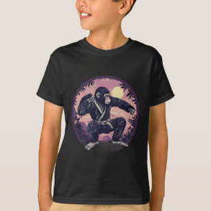 Karate Monkey Nature Moon Mma Kickboxing Monkey Lo T-Shirt