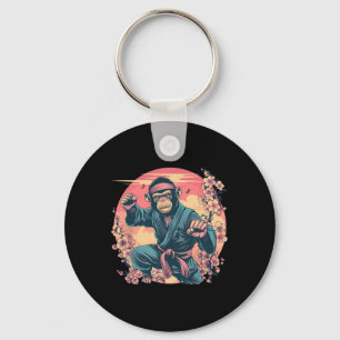 Karate Monkey Sakura Jiu-jitsu Mma Martial Arts Ki Key Ring