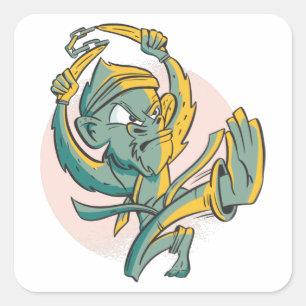 Karate Monkey Square Sticker