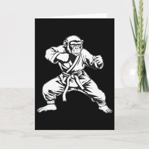 Karate Monkey Taekwondo Kickboxing Mma Judo Monkey Card