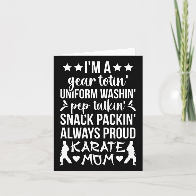 Karate Mum Definition Karate Mother Karate Mama  Card (Front)
