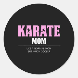 Karate Mum Funny Cooler Classic Round Sticker