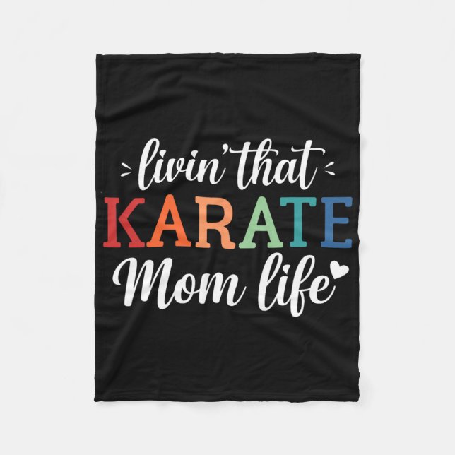 Karate Mum Life Retro -  Fleece Blanket (Front)