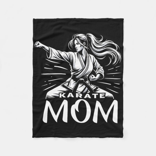 Karate Mum Martial Arts Mother Family Bonding  Fleece Blanket (Front)