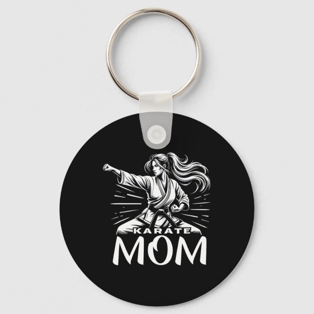 Karate Mum Martial Arts Mother Family Bonding  Key Ring (Front)