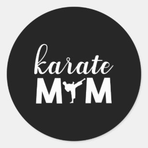 Karate Mum Son Graphic Cute Classic Round Sticker
