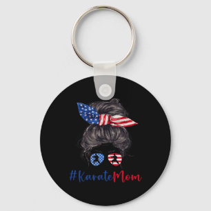 Karate Mum Usa American Flag Mothers Day Gift 4th Key Ring