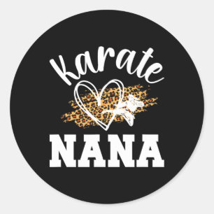 Karate Nana Leopard Karate Nana Grandma 1 Classic Round Sticker
