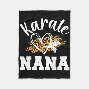 Karate Nana Leopard Karate Nana Grandma 1 Fleece Blanket