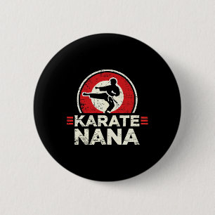 Karate Nana Retro Kick Silhouette 6 Cm Round Badge