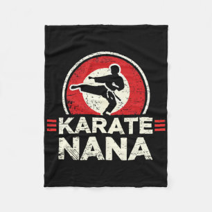 Karate Nana Retro Kick Silhouette Fleece Blanket