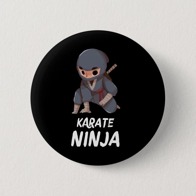 Karate Ninja Boy Funny Martial Arts Sports  6 Cm Round Badge (Front)