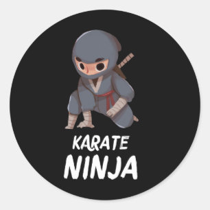 Karate Ninja Boy Funny Martial Arts Sports Classic Round Sticker