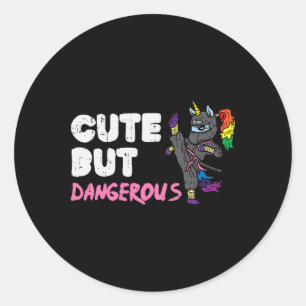 Karate Ninja Unicorn Cute Dangerous Martial Arts G Classic Round Sticker