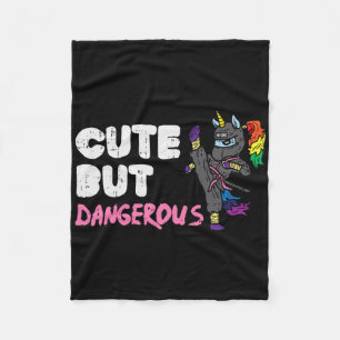 Karate Ninja Unicorn Cute Dangerous Martial Arts G Fleece Blanket