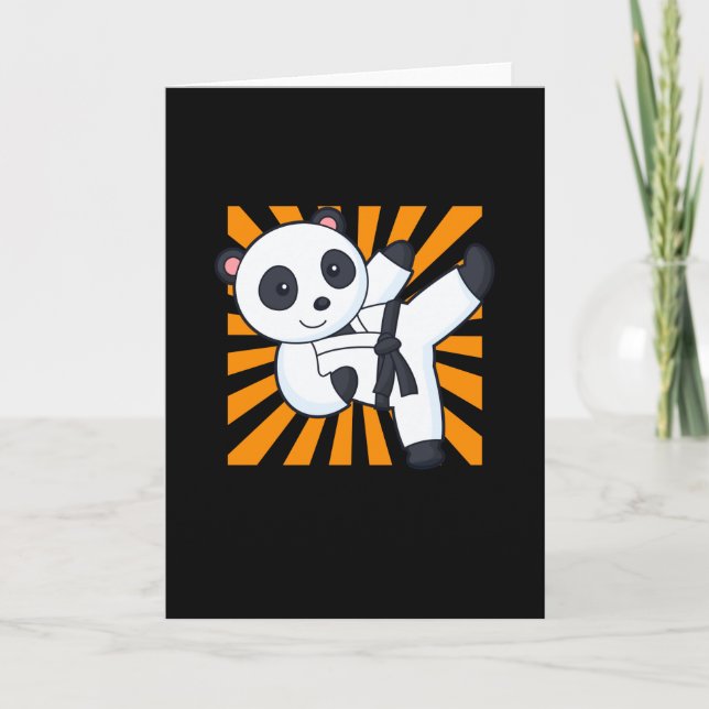 Karate Panda Funny Martial Arts Animal Children Card (Front)