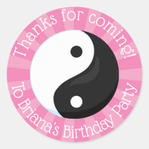 Karate Party Favour Sticker for a Girl