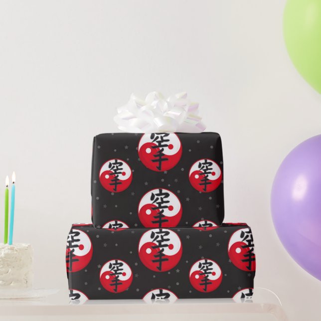 Karate Pattern Wrapping Paper (Party Gifts)