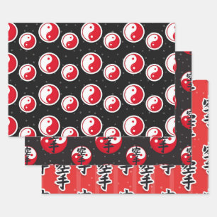 Karate Pattern Wrapping Paper Sheet