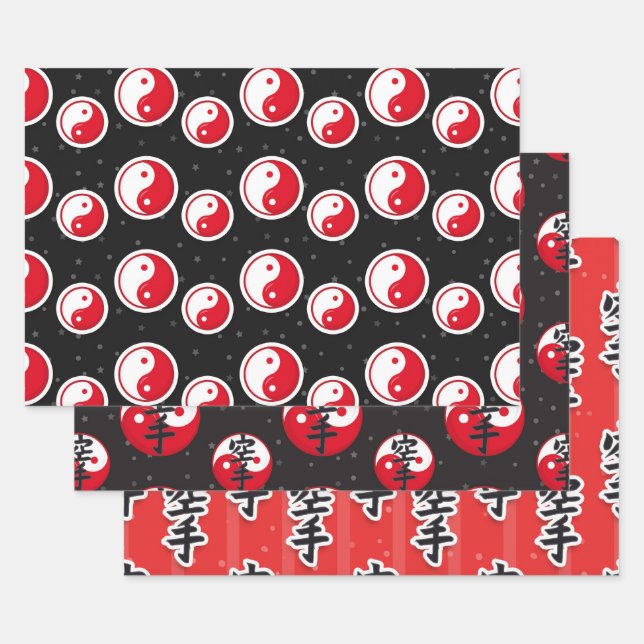 Karate Pattern Wrapping Paper Sheet (Set)
