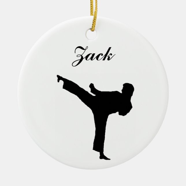Karate Personalised Christmas Ornament (Front)