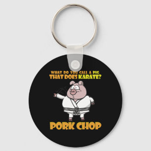 Karate Pig Porkchop Funny Saying For Men Women Kid Key Ring