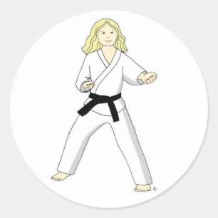 Karate Princess (blonde hair) Stickers