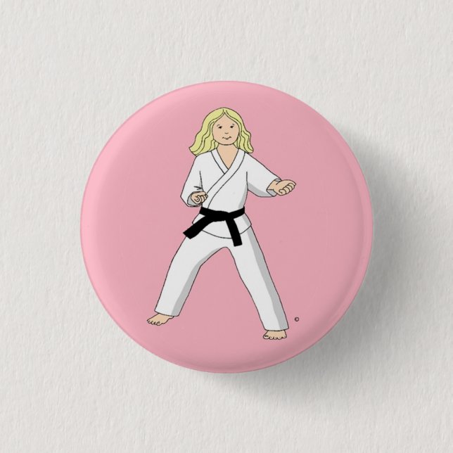 Karate Princess pinback button (Front)