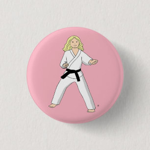 Karate Princess pinback button