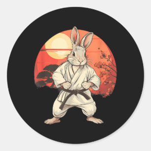 Karate Rabbit Jiu-Jitsu Mma Taekwondo Martail Arts Classic Round Sticker