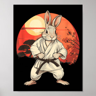 Karate Rabbit Jiu-Jitsu Mma Taekwondo Martail Arts Poster