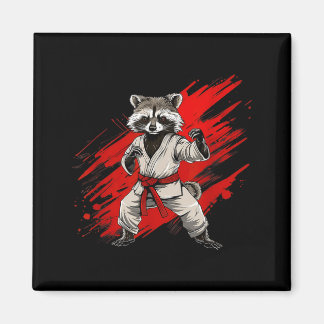 Karate Racoon Motif Taekwondo Jiu-Jitsu Mma Magnet