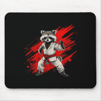 Karate Racoon Motif Taekwondo Jiu-Jitsu Mma Mouse Mat