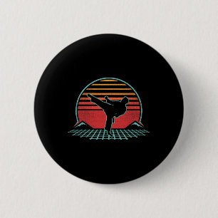 Karate Retro 80s Style 6 Cm Round Badge