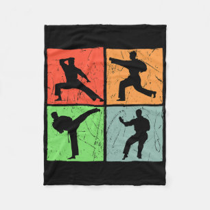 Karate Retro Black Belt Japanese Martial Arts Love Fleece Blanket