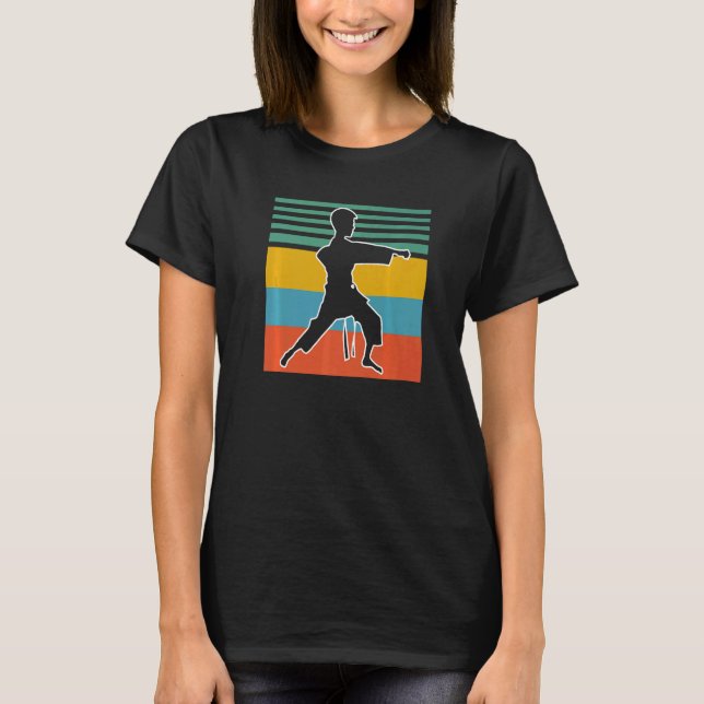 Karate Retro Sunset Karate   T-Shirt (Front)