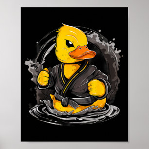 Karate Rubber Duck Animal MMA Taekwondo Jiu-Jitsu Poster