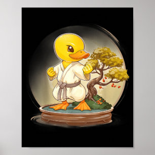 Karate Rubber Duck Animal MMA Taekwondo Jiu-Jitsu Poster