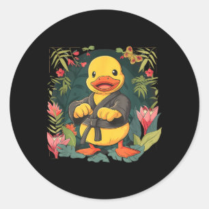 Karate Rubber Duck Motif Taekwondo Jiu-Jitsu MMA Classic Round Sticker