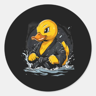 Karate Rubber Duck Motif Taekwondo Jiu-Jitsu MMA Classic Round Sticker