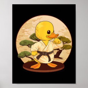 Karate Rubber Duck Motif Taekwondo Jiu-jitsu Mma K Poster