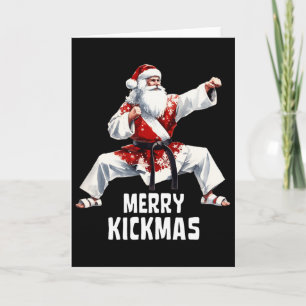 Karate Santa Claus Christmas Merry Kickmas Martial Card
