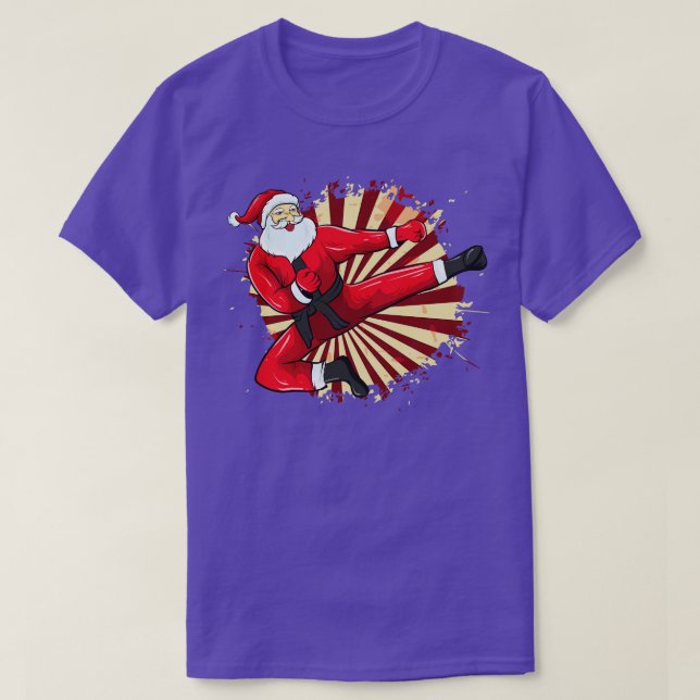 Karate Santa Martial Arts Merry Christmas T-Shirt (Design Front)