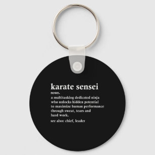 Karate Sensei Definition Funny Martial Arts Instru Key Ring