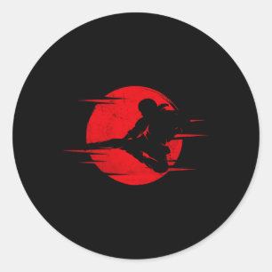 Karate Shadow Judo Martial Arts Japan Kung Fu Taek Classic Round Sticker