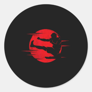 Karate Shadow Judo Martial Arts Japan Kung Fu Taek Classic Round Sticker